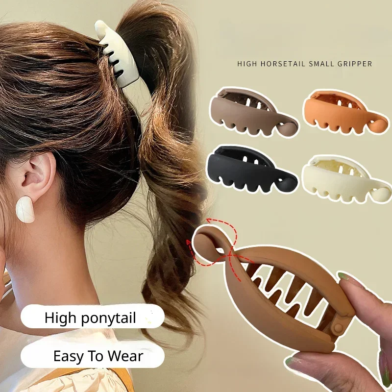 Frosted High Ponytail Banana Clip Small Buns Maker Korean Fashion