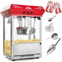 Olde Midway Bar Style Popcorn Machine Maker Popper with 8-Ounce Kettle - Red 2