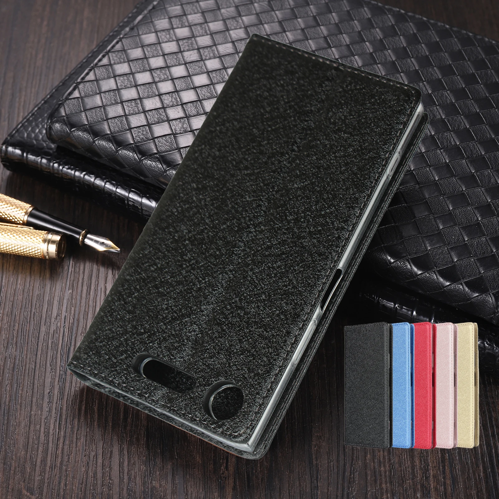 Luxurious Silk Style PU Leather Frosted Touch Case - Elegant Protection with Frosted Touch Coating