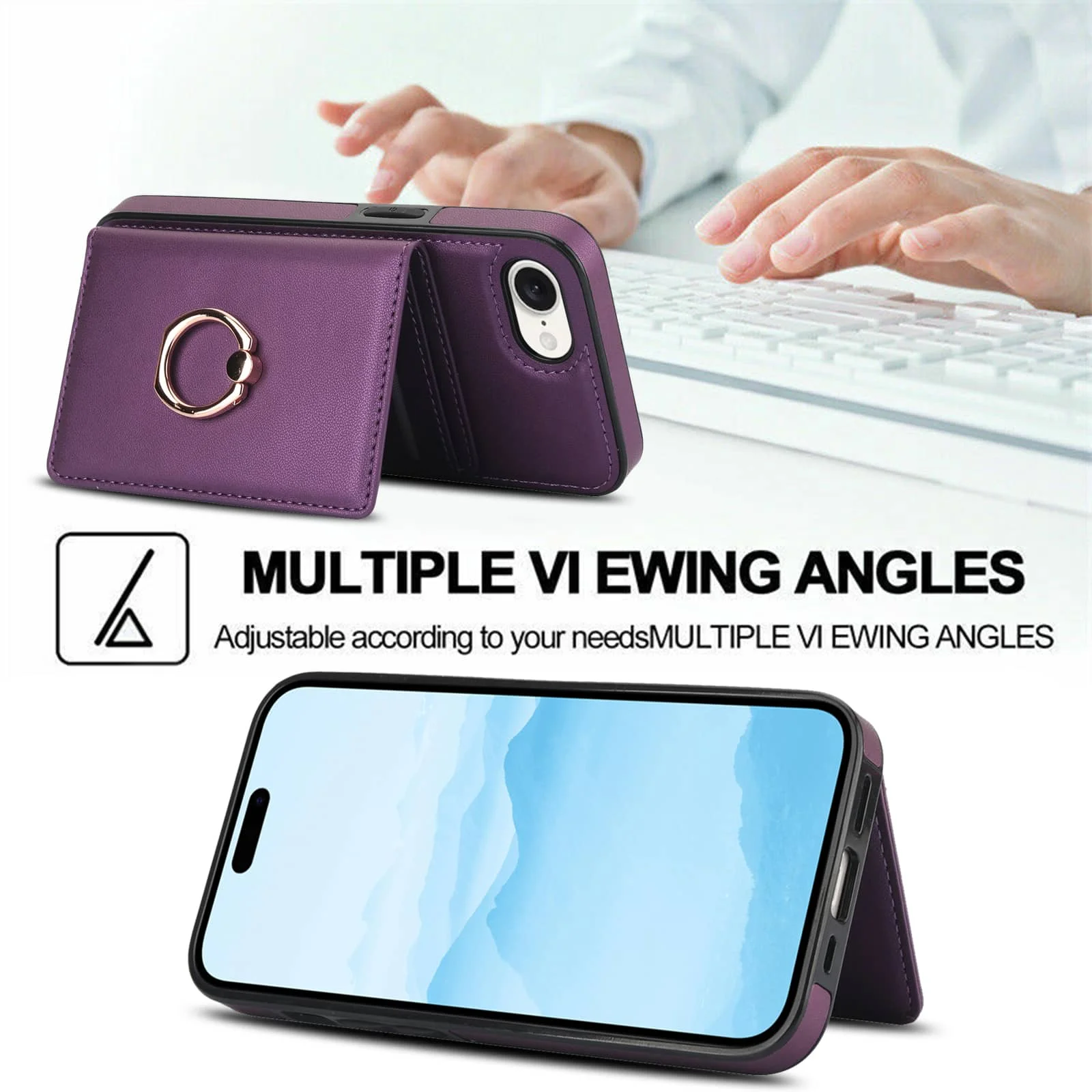 SUPCASE Porte-Cartes MagSafe Avec Support - Portefeuille Magnétique 6 Cartes RFID IPhone 16/15/14/13/12