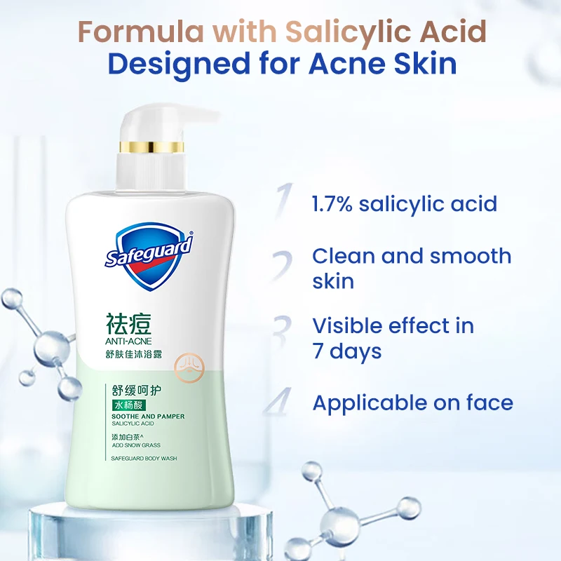 Safeguard Anti-Acne Body Wash Shower Gel Bath Lotion Face Cleanser with Salicylic Acid 360ML/540ml