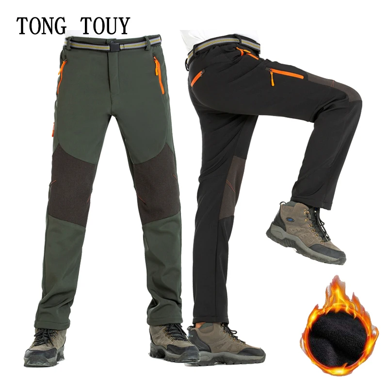 

Winter Fleece Waterproof Outdoor Pants Men Soft Shell Trousers Oversized Camp Fish Trekking Climb Hiking Sport Travel Training