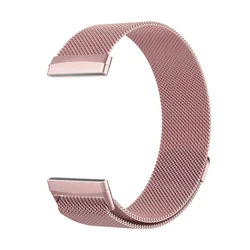Milanese Loop Metal Magnetic Bracelet Wristband for Fitbit Versa & Sense Series (Rose pink)