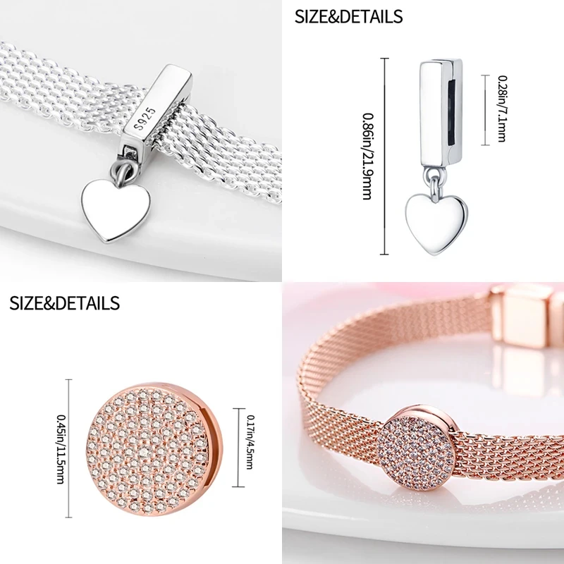 New Original 925 Silver Bracelets Accessories Clip Charm fit Reflections charms silver 925 beads Bracelets DIY Jewelry 4