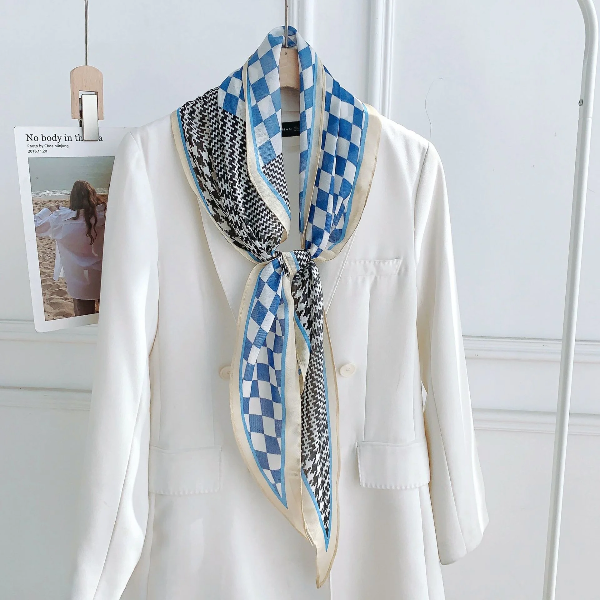 

Весенний женский шарф, шаль высокого качества, Шелковый модный шарф, головной платок, пляжный солнцезащитный мешок, головной платок, шарф 38 см * 180 см