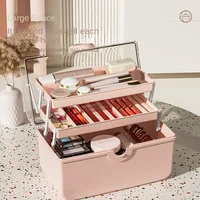 Large Capacity Cosmetic Storage Box Internet Famous Plastic Dustproof Transparent Desktop Portable Medicine Storage Box 2