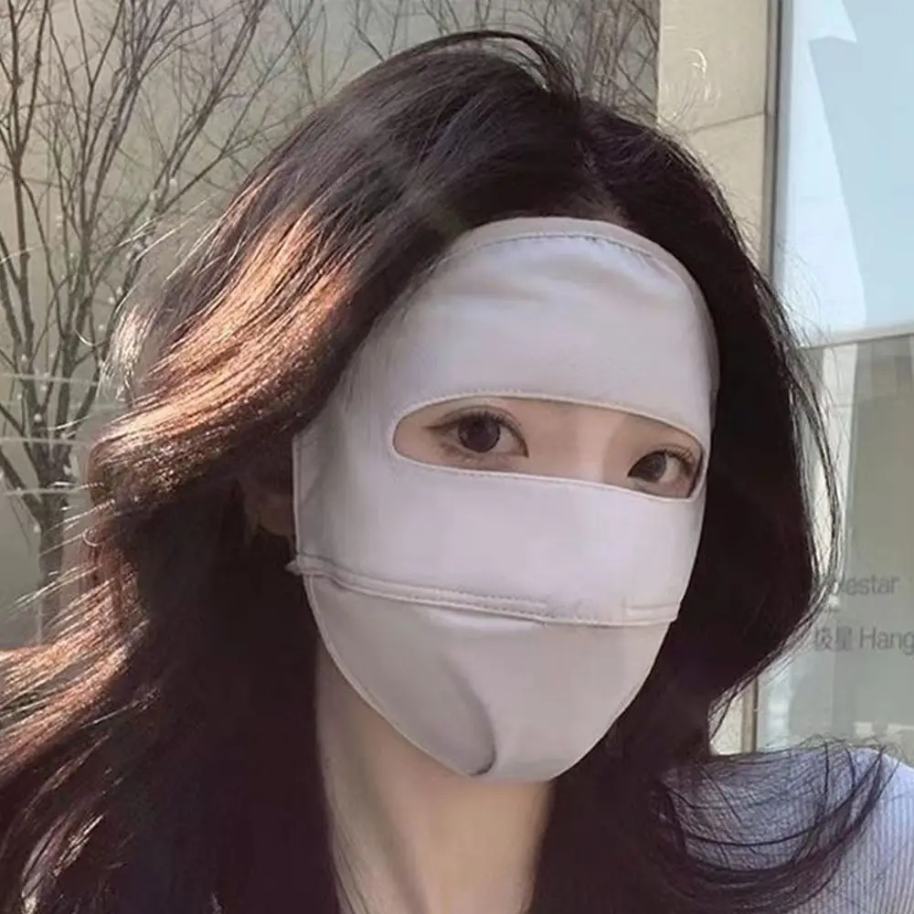 Summer Full Cover Face Mask Sunscreen Mask Ice Silk Uv Protection Breathable Face Shield Sunshade Cycling 2