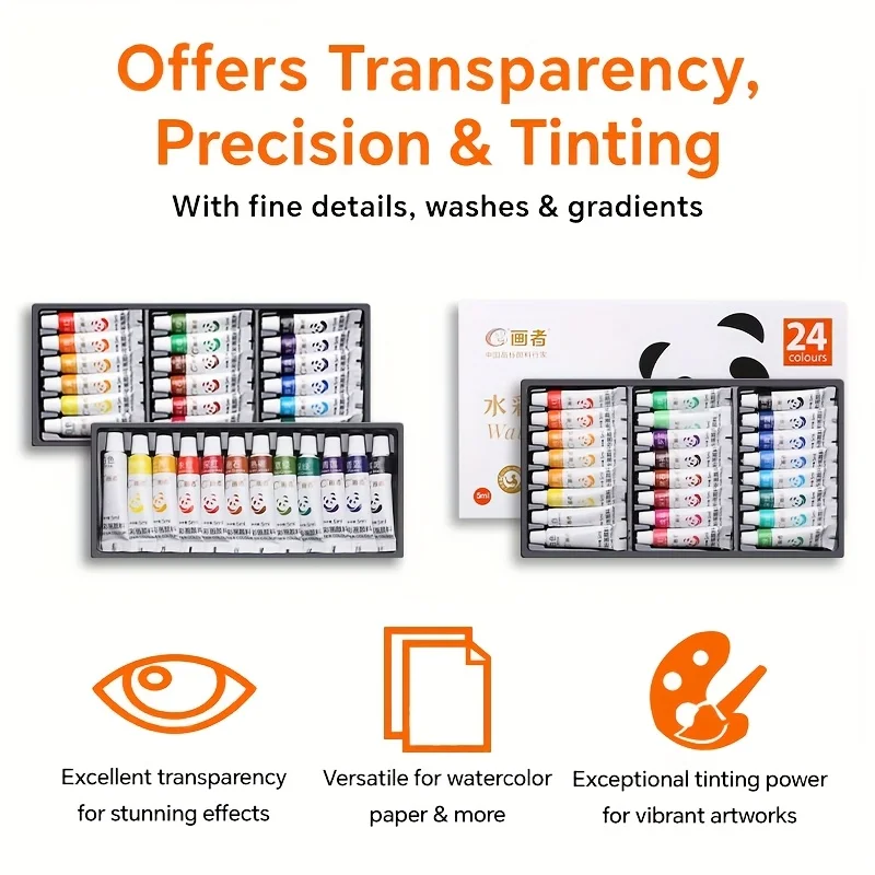 36 Colors Watercolor Paint Set,12ml/0.41floz Each,Easy to Mix,Professional for Artists,Hobbyists for Art & Craft in Easter 2