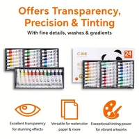 Watercolor Paint Set,24 Colors 12ml/0.41oz,Versatile,Easy to Blend,Perfect for Painting,Decoration,Portraits,Great for Adults 2