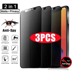 3Pcs Matte Privacy Screen Protector for iPhone 14 13 12 11 Pro Max Mini 8 Plus Anti-Spy Tempered Glass for iPhone 15 XS MAX X XR