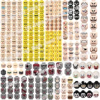 MOC Figures Accessories Head Building Blocks Soldier Injured Expression Doctor Zombie Hero Head Parts Mini Bricks Toys Kids Gift 1