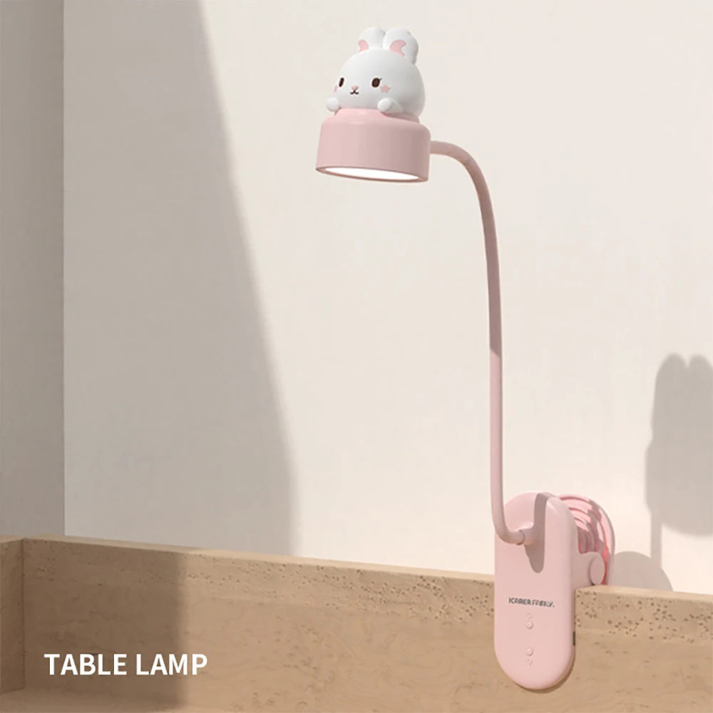 Desk Lamp LED Desk Lamp Clip on Type Cartoon USB Charging With Built In Lithium Battery Touch Dimming Student Learning Reading Table Lamp