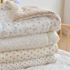 Winter Thermal Muslin Cotton Baby Duvet,Newborn Cozy Quilted Comforter with Dotty lining,Soft Infant Baby Blanket with Filler 5