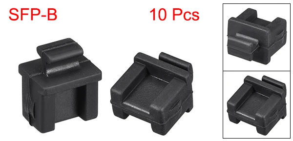 Uxcell 10pcs SFP Silicone Protectors Cap Port Cover Black 14mmx12mmx17mm Anti Dust Plug Silicone Anti-dust Stopper rubber end caps
