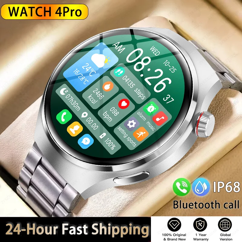 

For Huawei Xiaomi NFC Smart Watch Men Watch 4 Pro GPS Trajectory Heart Rate Bluetooth Call IP68 Waterproof SmartWatch 2023 New