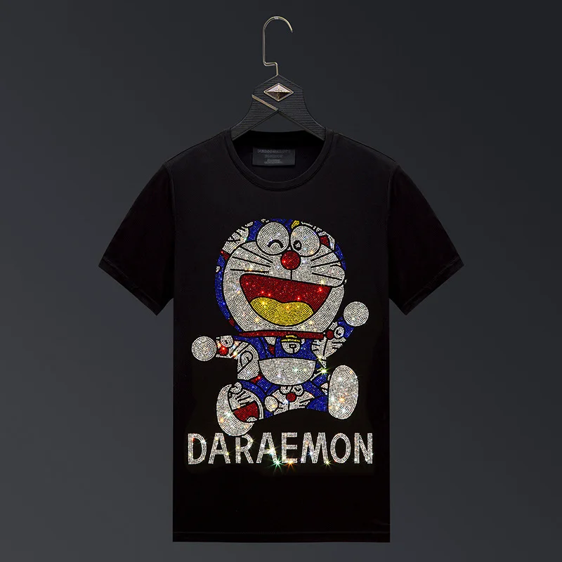 

2022 Anime T Shirts Women Clothes Cartoon Diamonds Fashion Streetwear O Neck Slim Ladies Tshirt Short Sleeve Tops Chemise Femme