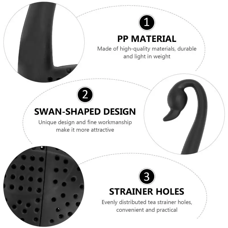 Description Picture 3 of item10 Pcs Swan Teaspoon Creative Steeper Infuser Bag Gift Mesh Strainer Hanging Straining Tool Ball Filter Rose Tea-leaf