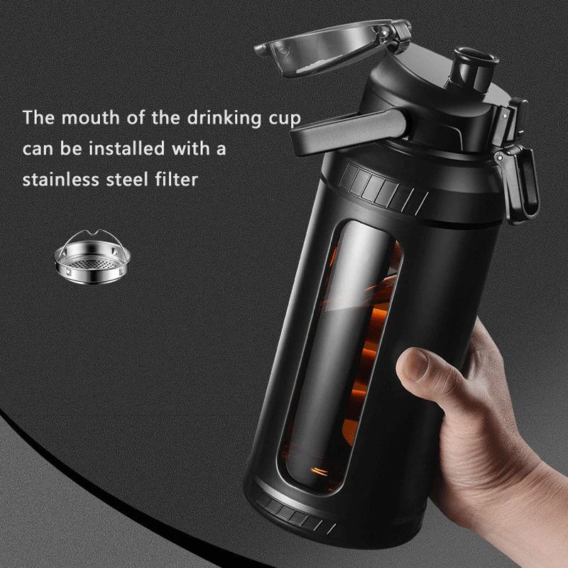  Glass Liner Vacuum Flask Stainless Steel Water Bottle