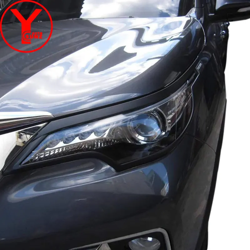 

head light cover For Toyota FORTUNER SW4 hilux 2016-2019 ABS black parts accessories For toyota FORTUNER 2016 2017 2018 YCSUNZ