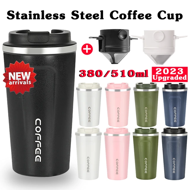 380ml/500ml Coffee Mugs 304 Stainless Steel Hot Cold Thermal Kettle Travel  Cup for Home Office Automobile Mugs Coffee Filter