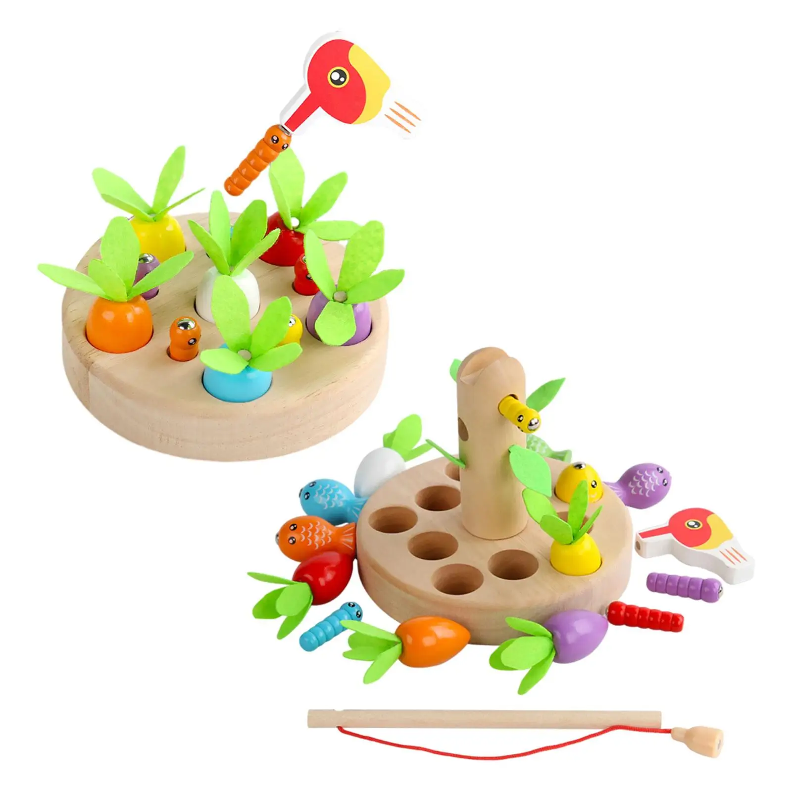 

Carrot Harvest Game Learning Activity Montessori Toy Radish Shape Matching Puzzle Wooden Toy for Kindergarten Holiday Gift Kids