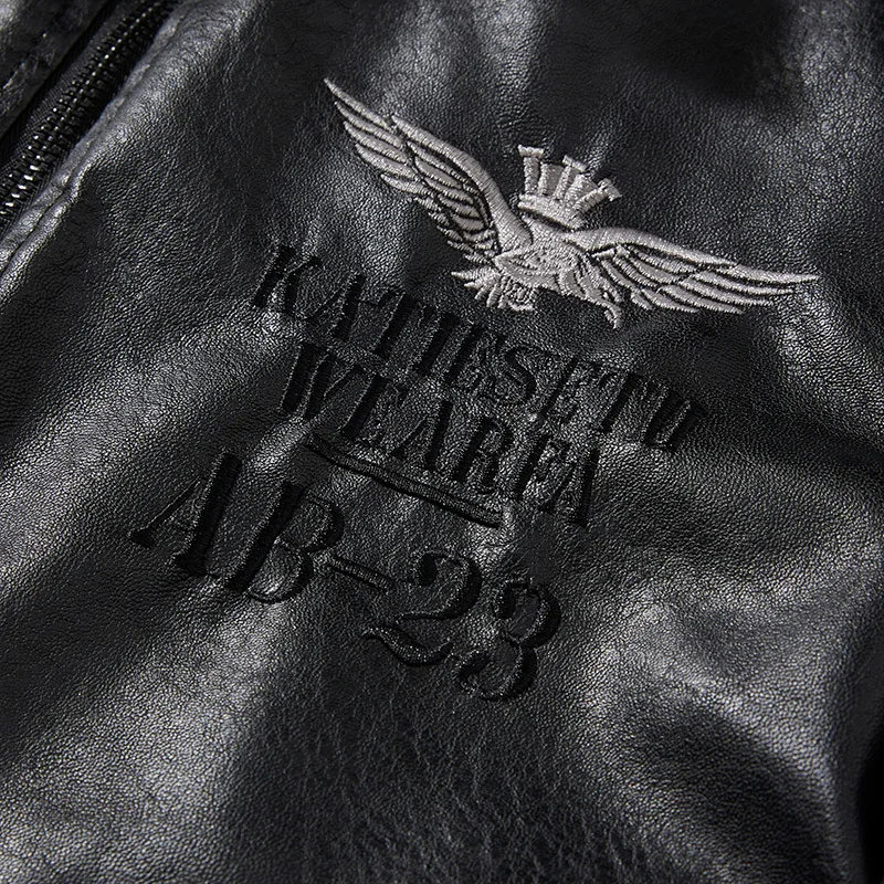Men Autumn Jacket Bomber Biker Zipper Motorcycle Faux Fur Coat Male Fleece Pilot Vintage Black Brown Pu Leather Jacket Winter leather jackets imitation fur coat