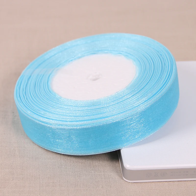 Cheap Organza Ribbon 6/8" (20mm) 50Yards/Roll For Decorative Gift Packing Wedding Crafts Christmas Gift Wrap Handmade DIY