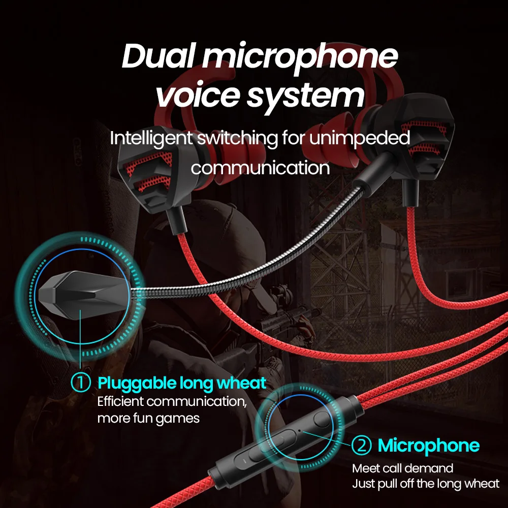 E-Sports Gaming Headset Hifi Stereo Wired headphones 3.5mm Jack/Type-C In-Ear dual Mic Gaming Earphone Wired Earbud For Xiaomi 3