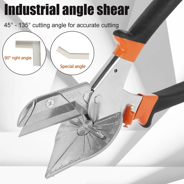 Miter Shears Adjustable 45 to 135 Degree Sharp Trunking Shears Multi Angle  Trim Cutter with 10 Replacement Blades Cutting Scisso - AliExpress