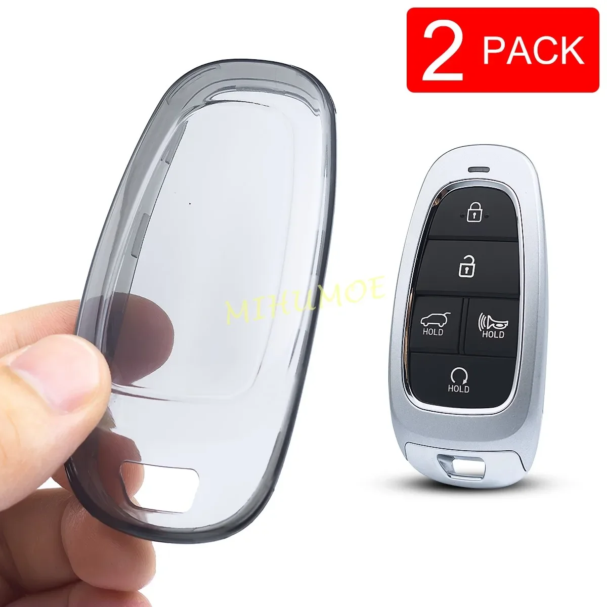 Black Transparent Car Key Fob Cover and Keychain Holder Protector