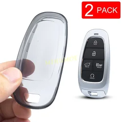 Black Transparent Car Key Fob Cover and Keychain Holder Protector (2x Key Case)