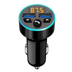 Wireless Car Audio Adapter with Bluetooth 5.0 and Dual USB Fast Charging - B