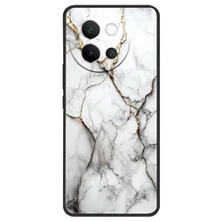 Marble Soft Matte Silicone Back Cover - Full Coverage Phone Shell 6.78 Coque for Vivo V40 Lite (T0101)