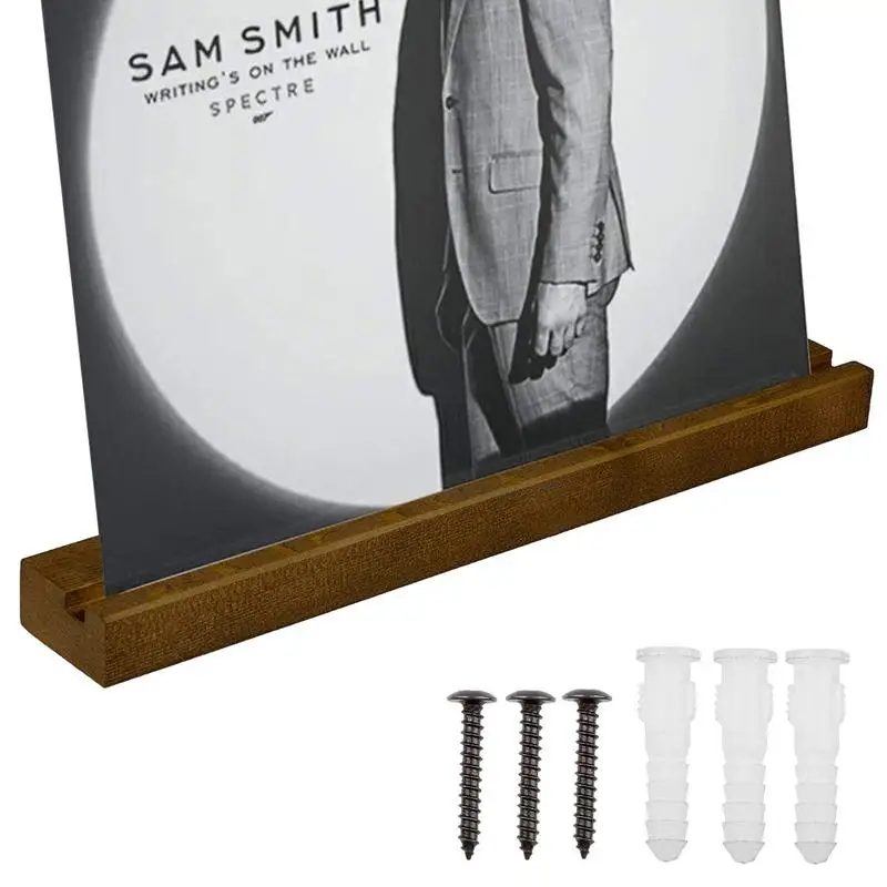 Solid Wood Vinyl Record Display Stand Wall Hanging Retro Storage Shelf LP Holder Gift For Music Lovers Players Accessories 4
