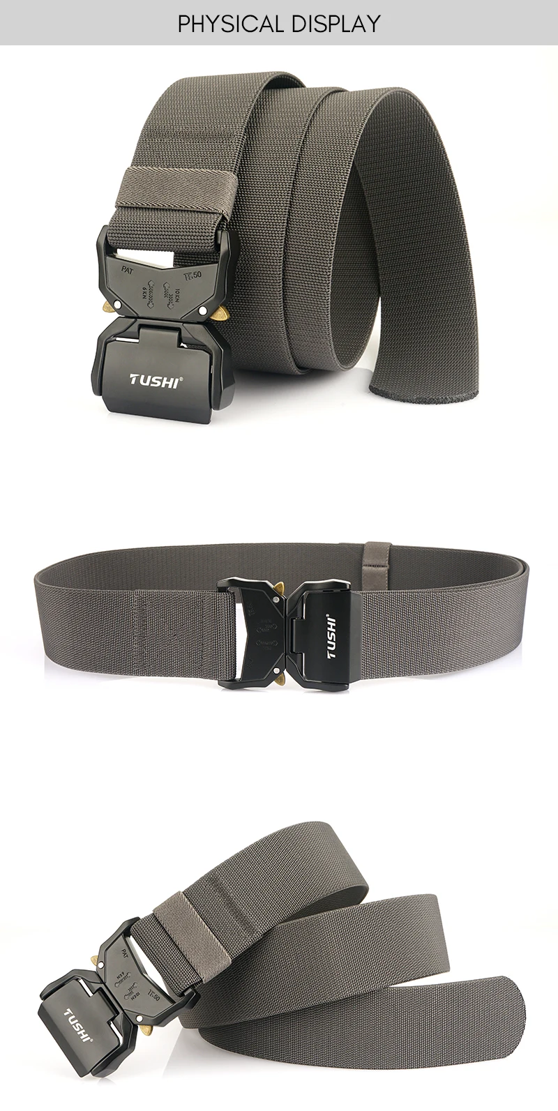 KOLBER 2024 5cm Elastic Belt for Men Aluminum Buckle Quick Release Outdoor Casual Wide Belt 2 Inch Military Tactical Girdle Male