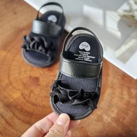 Infant Baby Girls Summer Sandals with Flower Soft Sole Newborn Toddler First Walker Crib Dress Shoes 3