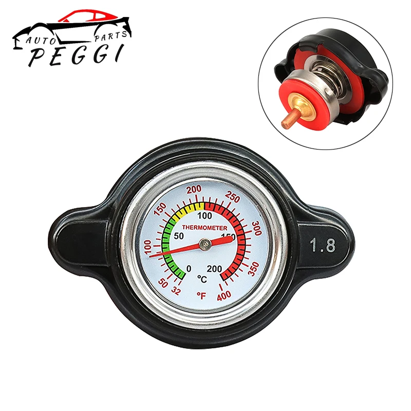 High Pressure Radiator Cap with Temperature Gauge, 1.8 Bar Radiator Cap