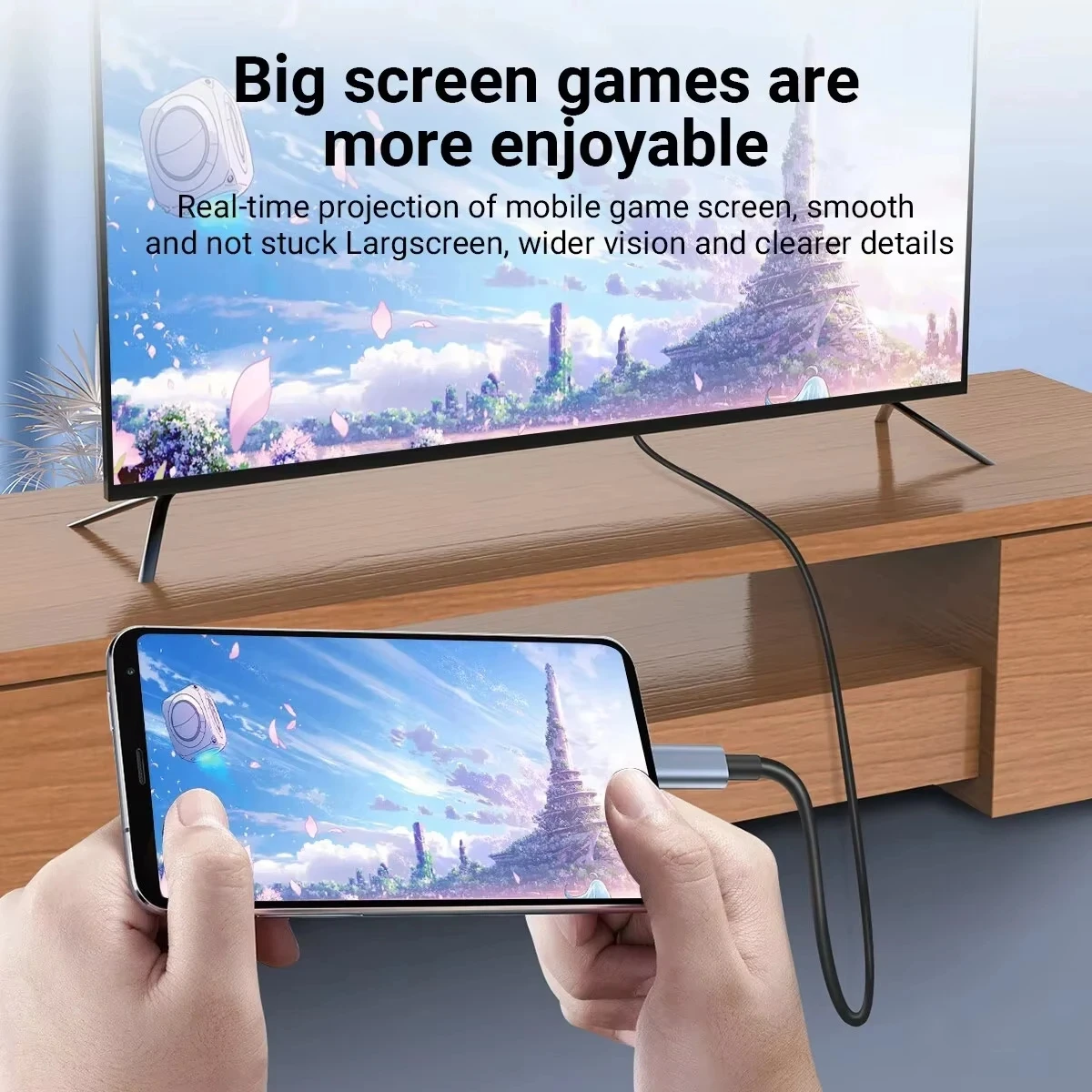 Type-c to HDMI-Compatible Cable 4K 60Hz Video Conversion 2M