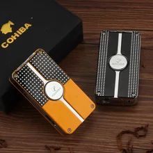 

COHIBA cigar lighter jet butane torch cigarette lighter cigar puncher metal portable cigar puncher smoking accessories gift box