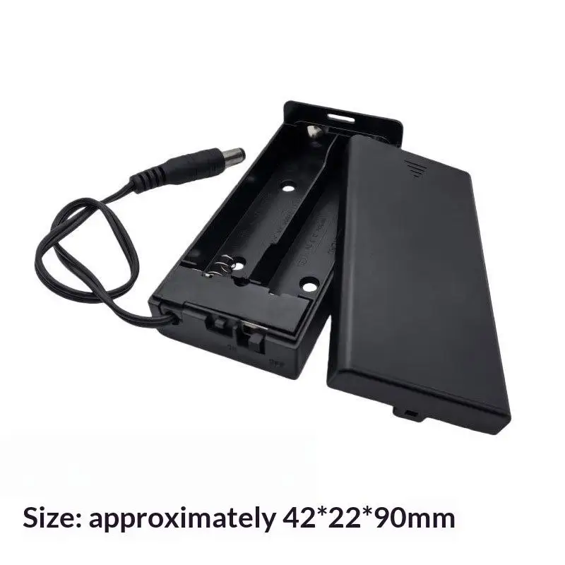 1/4Pcs 2슬롯 7.4V 18650 배터리 홀더 케이스(ON/OFF 스위치 및 DC 5.5x2.1mm 플러그 포함) DIY 배터리 보관함