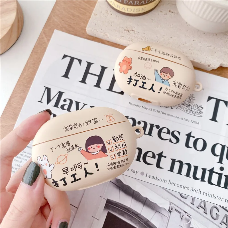 Cute Cartoon Boy Girl Custodia Morbida Per Beats Studio Buds Custodia Auricolari Bluetooth Cover Custodia Per Cuffie Per Beats Studio Buds +