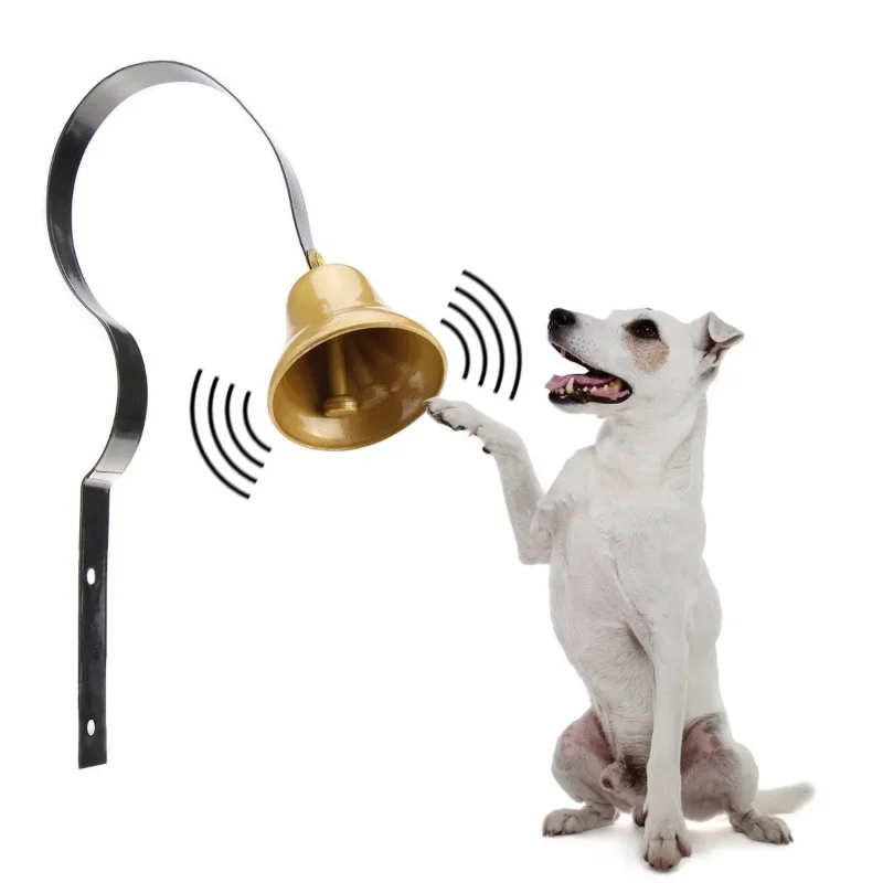 

Small Black Metal Brass Bell with Screw Fittings, Pet Dog Bells, Dog Training Doorbell, Creative Puppy Training Supplies