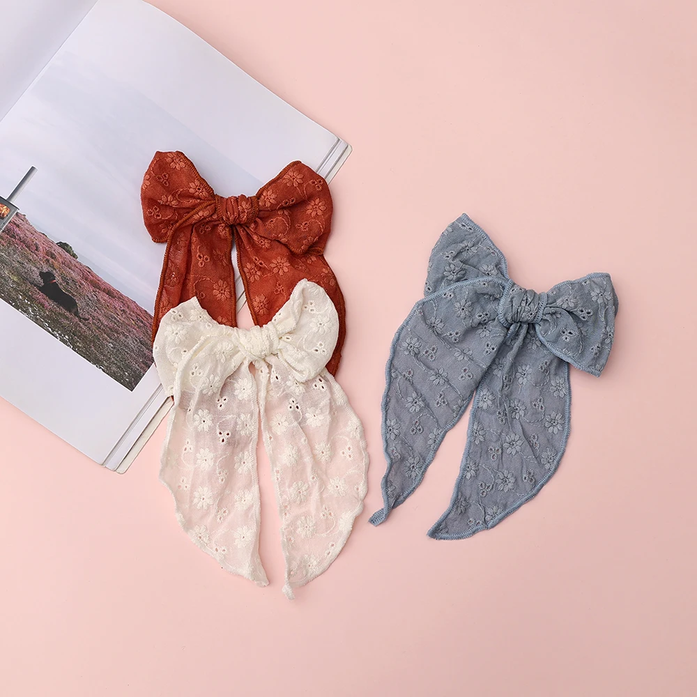 New Fable Bow Hair Clips Neonate Kids Large Sailor Forcine Ladies Cotton Bows Crocodile Hair Barrettes Bebe Accessori Per Capelli