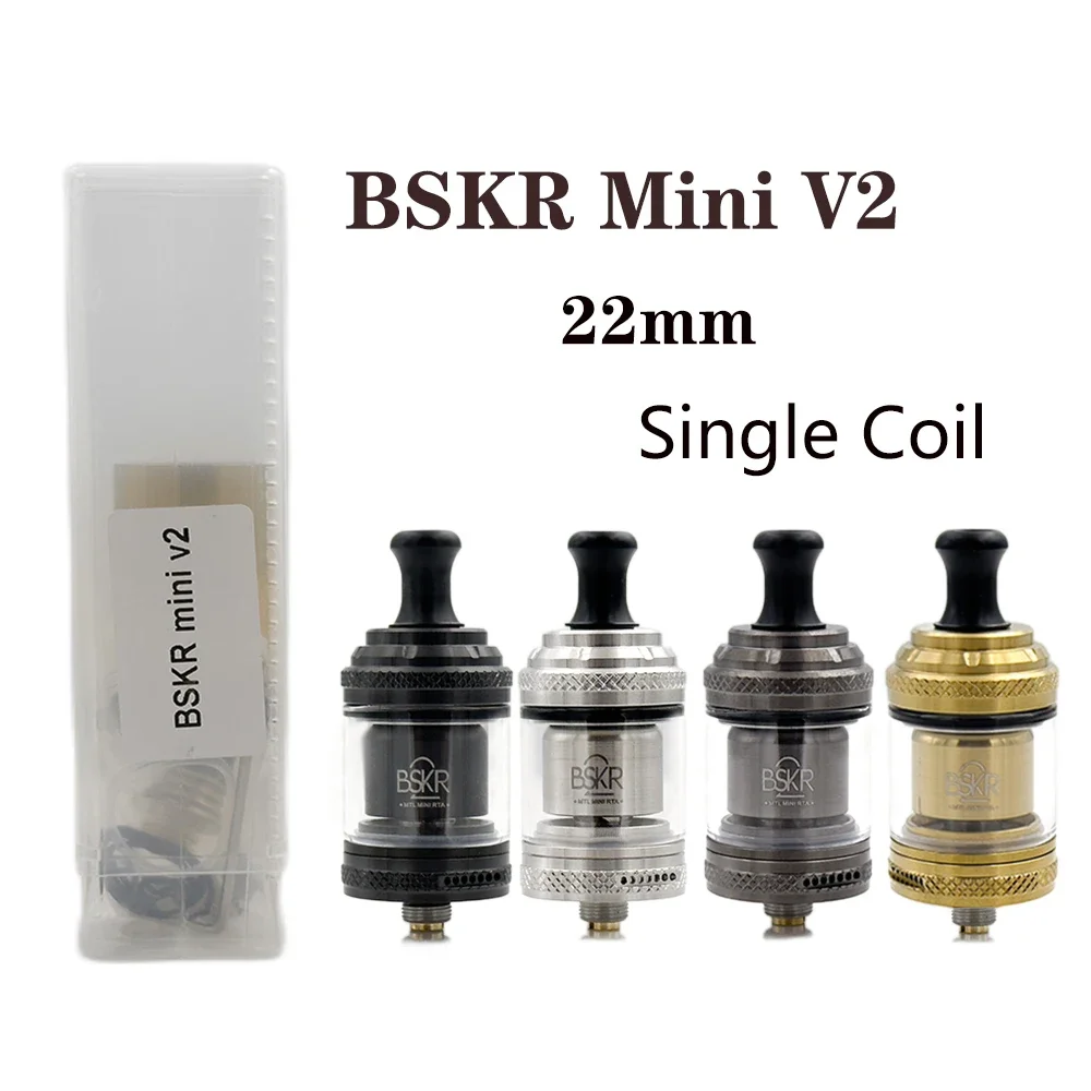 

Vmiss BSKR Mini V2 RTA 22mm Berserker MTL Tank 316SS Single Coil 2ml/2.5ml Airflow Intake Rebuildable Atomizer