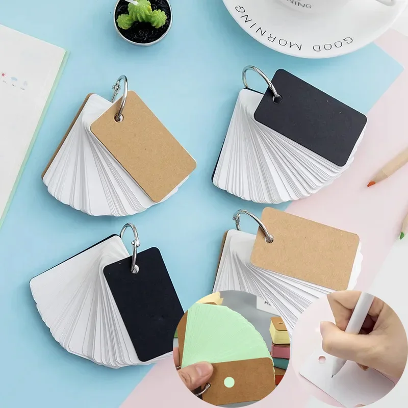 50-Sheet Kraft Paper Flashcards with Rings 1