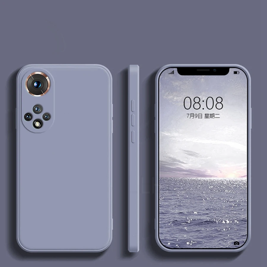 Elegant Square Liquid Silicone Soft Phone Case Cover