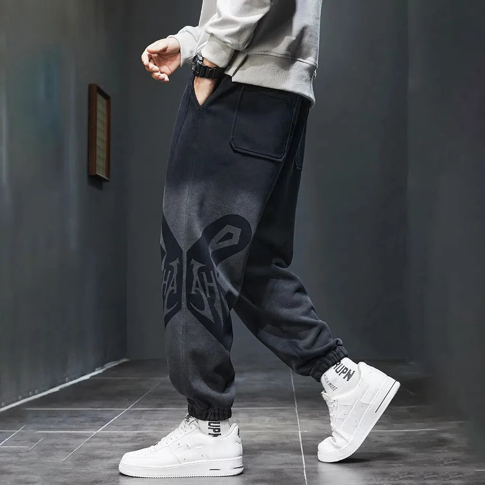 

7XL Men Pants Casual Loose Bunched Feet Harem Harajuku Streetwear Trend Fashion Printed Letter Boy friend Large size