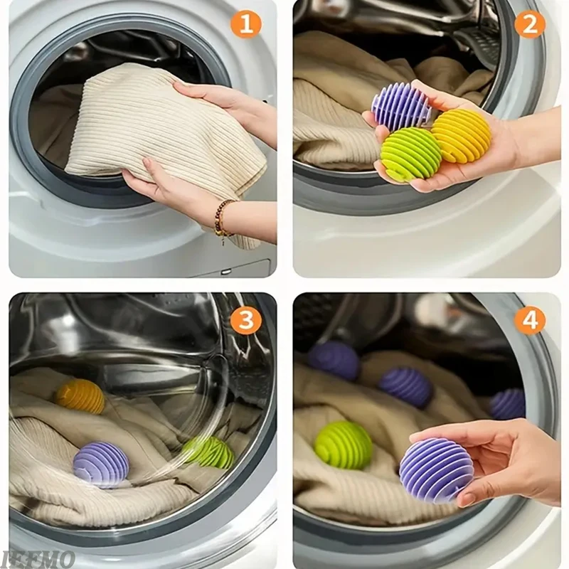 3/6pcs Reusable Anti-tangle Laundry Ball Anti-cloth Knotting Drum Washing Machine Stain Removal Cleaning Ball Dryer Balls Laundr