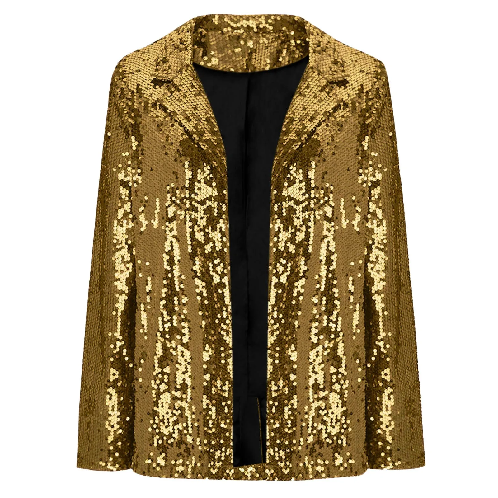 Women Shinny Sequins Blazer Casual Long Sleeve Shimmer Glitter Party Shiny Lapel Jacket Coat Fall Rave Outerwear Blazer Mujer