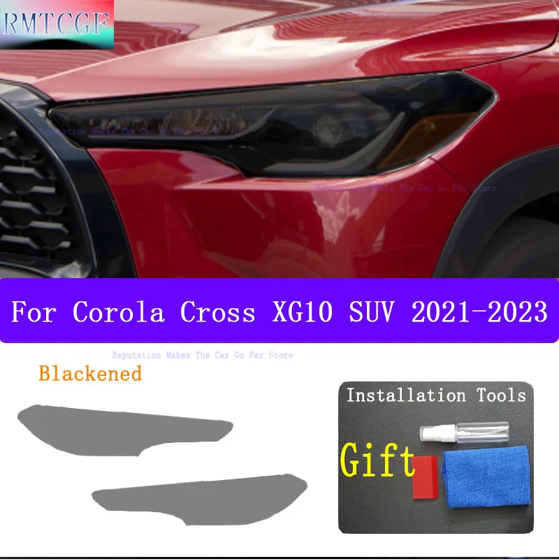 

For Toyota Corolla Cross M20E E210 2019-2023 Car Headlight Front Lamp Tint Black Protective Film Transparent Protection Sticker